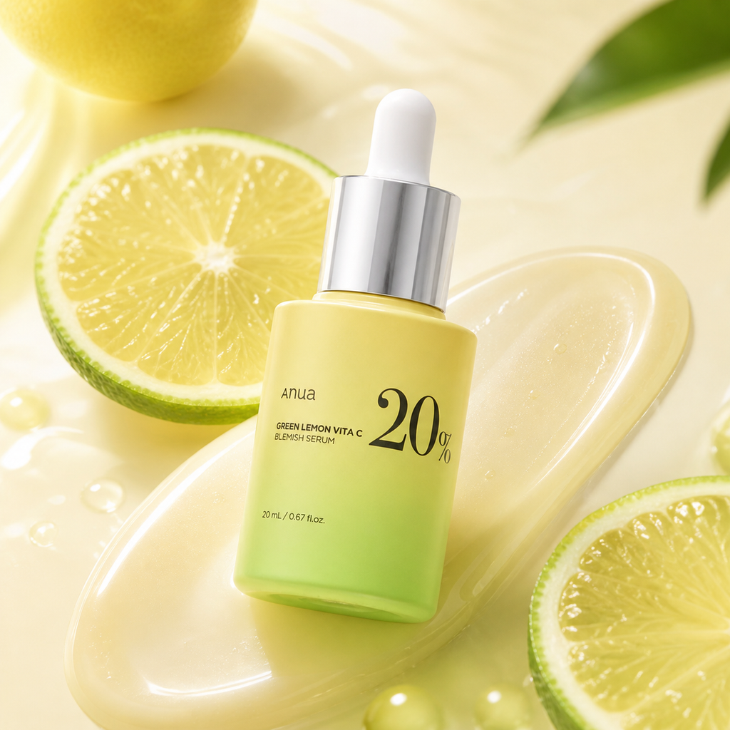 Anua Green Lemon Vitamin C Serum in 20 ml Flasche, aufhellendes Brightening Serum für einen frischen, strahlenden Teint