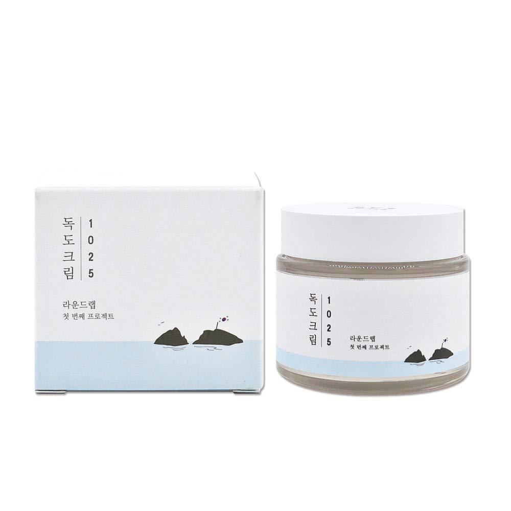 Round Lab 1025 Dokdo Creme in einer weißen Dose mit Feuchtigkeitscreme, Tiefseewasser und Hyaluron, 80 ml