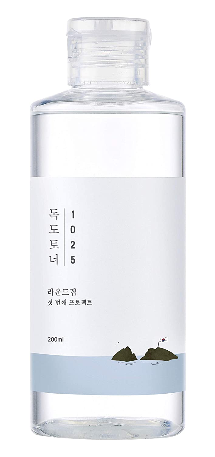 Runder Lab 1025 Dokdo Toner in 200 ml Flasche mit Feuchtigkeit, Tiefseewasser und Mineralien für die Hautpflege.