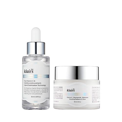 KLAIRS Freshly Juiced Skincare-Set mit Vitamin C Serum und Vitamin E Maske, 35 ml und 90 ml in eleganter Verpackung