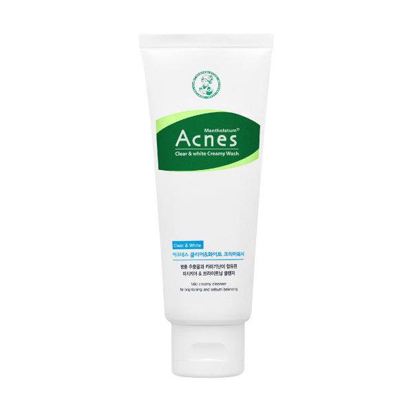 Aknes Clear and White Reinigungscreme, 100 g, cremiger Waschschaum zur Hautreinigung und Klärung, in Weißer Tube.