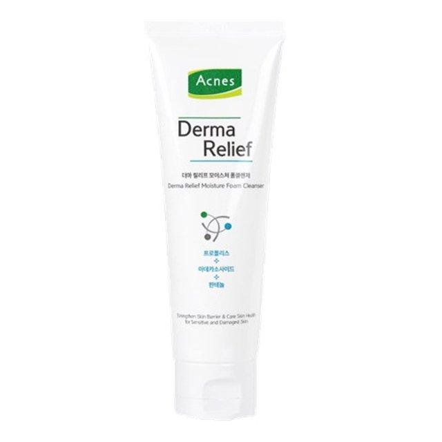 Acnes Derma Relief Moisture Foam Cleanser, feine Reinigungsschaum für empfindliche Haut in 200ml Flasche
