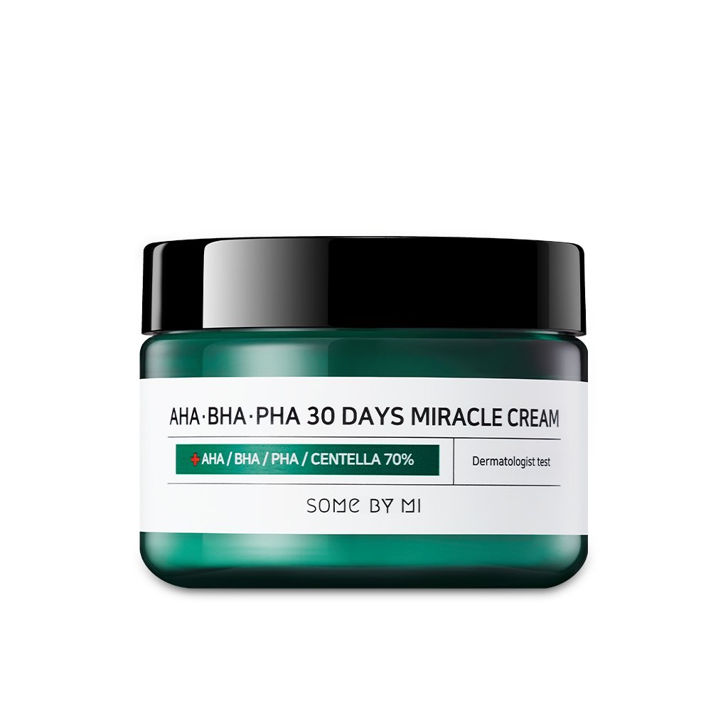 SOME BY MI AHA BHA PHA 30 Days Miracle Feuchtigkeitscreme mit Centella gegen Akne, 60 g, entspannende Anti-Akne Pflege