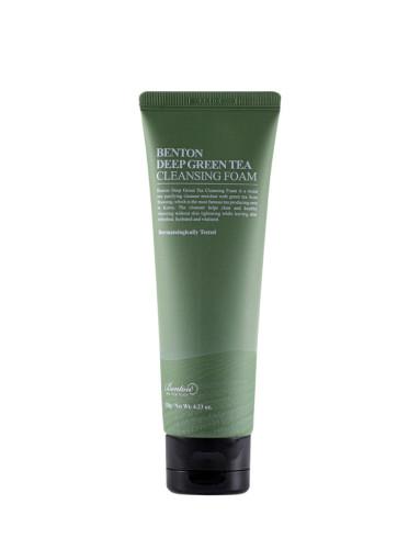 Benton Deep Green Tea Reinigungschaum 120g, schäumendes Gesichtspflegeprodukt mit Grüntee-Extrakt, für saubere Haut
