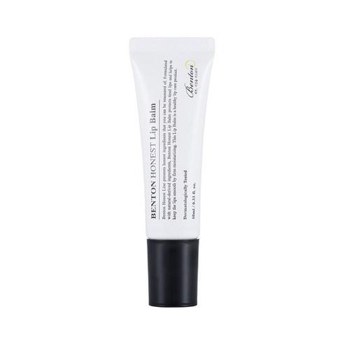 Benton Honest Lip Balm in 10ml, sichtbarer Lippenbalsam in einer transparenten Tube mit weißem Deckel, ideal für gepflegte Lippen
