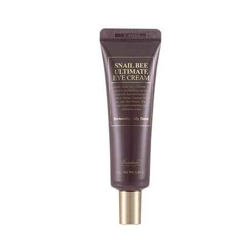 Benton Schneckenbienen-Augencreme 30g, pflegende Augencreme mit natürlicher Formel, in einer weißen Tube aufgereiht.