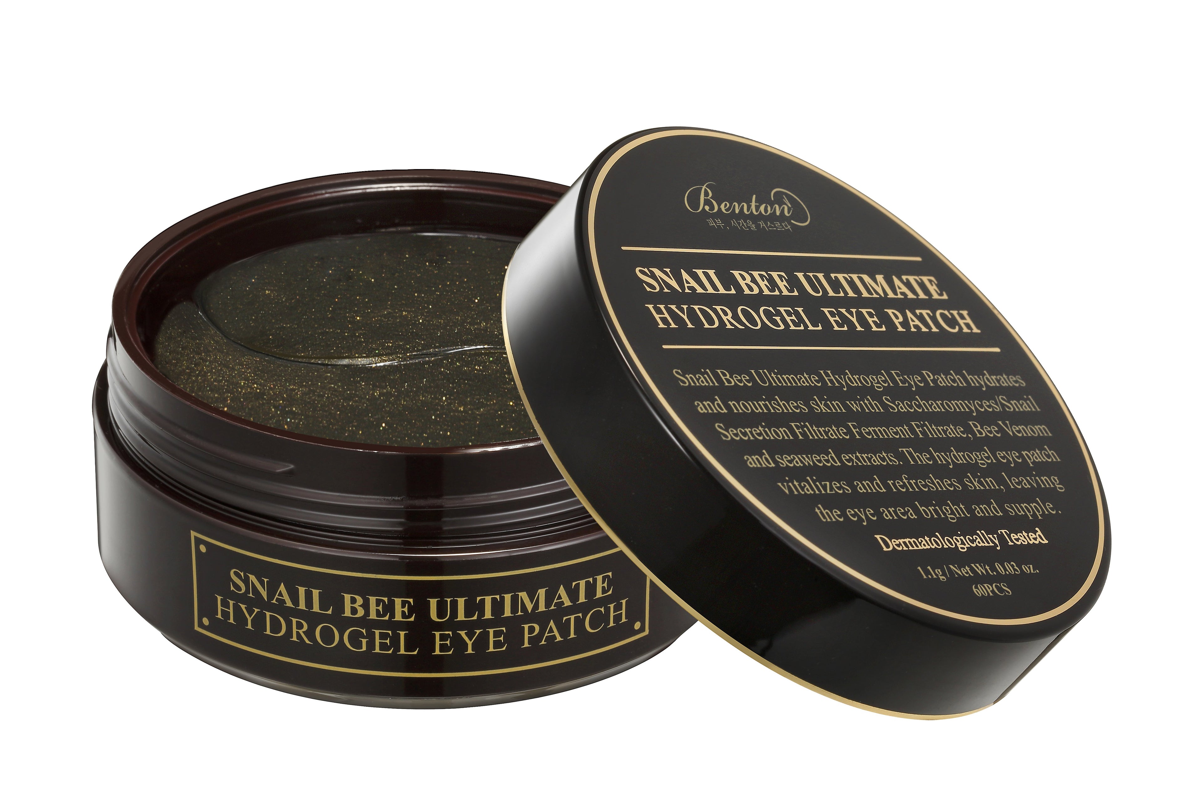 Benton Snail Bee Ultimate Hydro Gel Augenpads, 60 Stück, erfrischende Augenpatches für feuchtigkeitsreiche Pflege