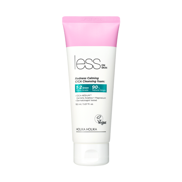 Holika Holika Less On Skin Redness Calming Cica Reinigungsschaum, 100 ml, mit Centella für empfindliche Haut.