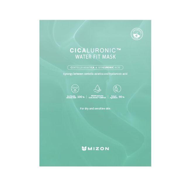 MIZON Cicaluronic Water Fit Maske, 24g, für feuchtigkeitsspendende Hautpflege, Packung mit 10 Gesichtsmasken