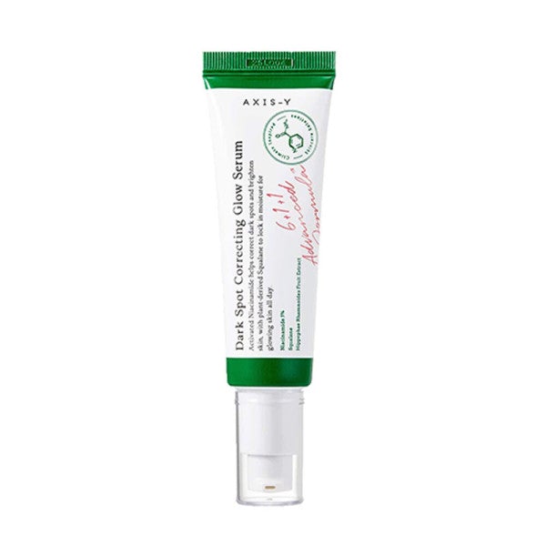 AXIS-Y Dark Spot Correcting Glow Serum in 50ml Flasche, flüssiges Serum mit dunkle Flecken auf der Haut sichtbar