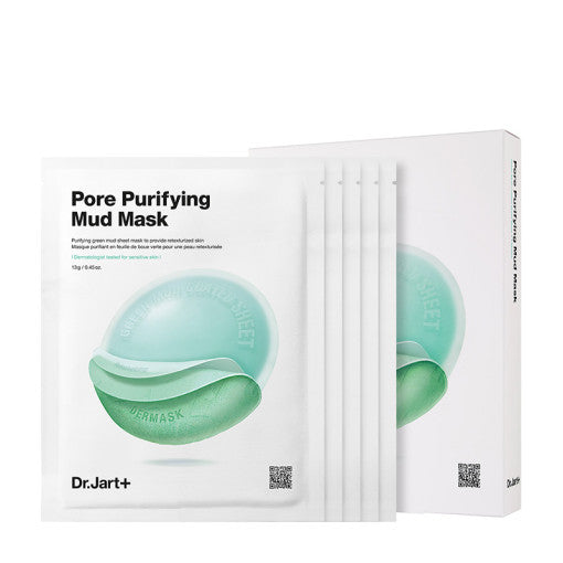 Dr.Jart+ PORE REMEDY reinigende Tonerde-Maske, 13g x 5 Stück, porenverfeinernde Gesichtsmaske, für reine Haut