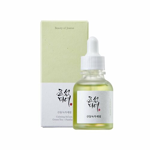 Beauty of Joseon Calming Serum mit grünem Tee und Panthenol, 30 ml, Flasche mit weißem Pumpspender für empfindliche Haut