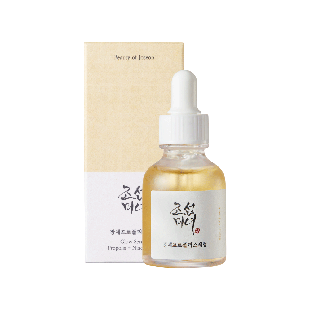 Beauty of Joseon Glow Serum mit Propolis und Niacinamid für strahlende Haut, 30 ml, Flasche auf weißem Hintergrund