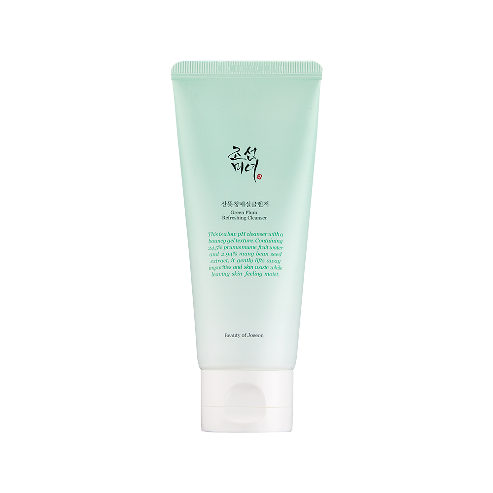 Beauty of Joseon Green Plum Refreshing Cleanser, pH-neutraler Reiniger in 100 ml Flasche, ideal für die Hautreinigung.