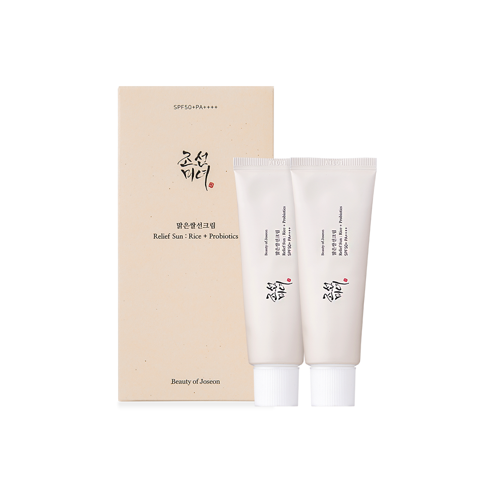 Beauty of Joseon Relief Sun Rice + Probiotics SPF50+ PA++++ Sonnencreme, Doppelpack, 2 x 50 ml, lichtschutz, feuchtigkeitsspendend