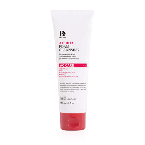 Benton AC BHA Reinigungsschaum in 120ml, schäumende Gesichtsreinigung mit BHA gegen Hautunreinheiten.
