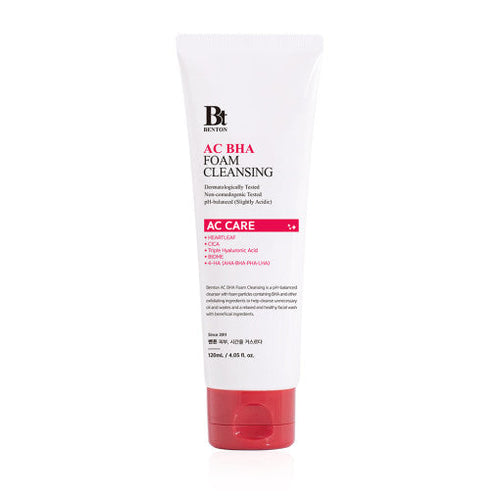Benton AC BHA Reinigungsschaum in 120ml, schäumende Gesichtsreinigung mit BHA gegen Hautunreinheiten.
