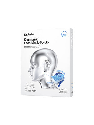 Dr.Jart+ Dermask Gesichtsmasken To Go, 5 Stück, Gesichtspflege mit feuchtigkeitsspendenden Wirkstoffen, in Packung sichtbar