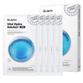 Dr.Jart+ Dermask Vital Hydra Solution Gesichtsmaske, 5 Stück, feuchtigkeitsreiche Hautpflege in Packung mit geöffneten Masken