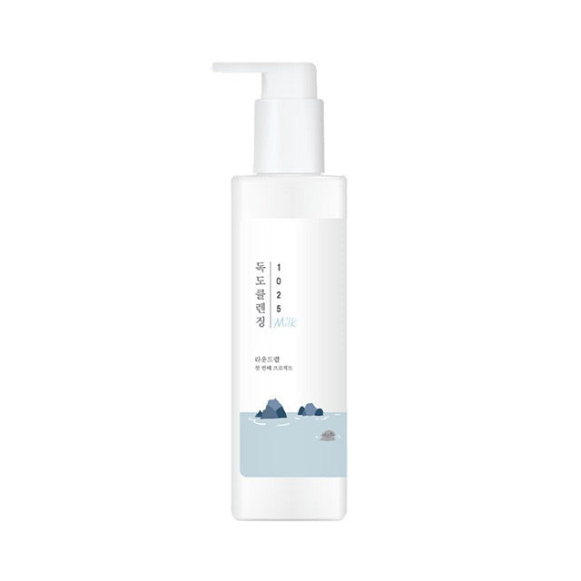 Runde Lab 1025 Dokdo Reinigungsmilch mit Tiefseewasser, sanfte Gesichtsreinigung in 200 ml Flasche, ideal für empfindliche Haut