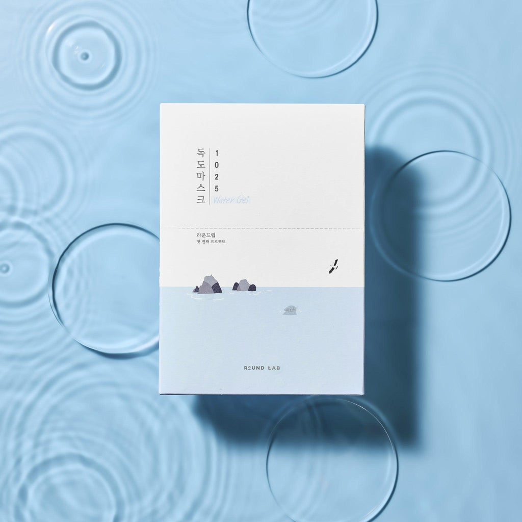 Runde Lab 1025 Dokdo Water Gel Maske Sheet, feuchtigkeitsspendende Gesichtsmaske, 10er Pack, hautberuhigende Gesichtspflege