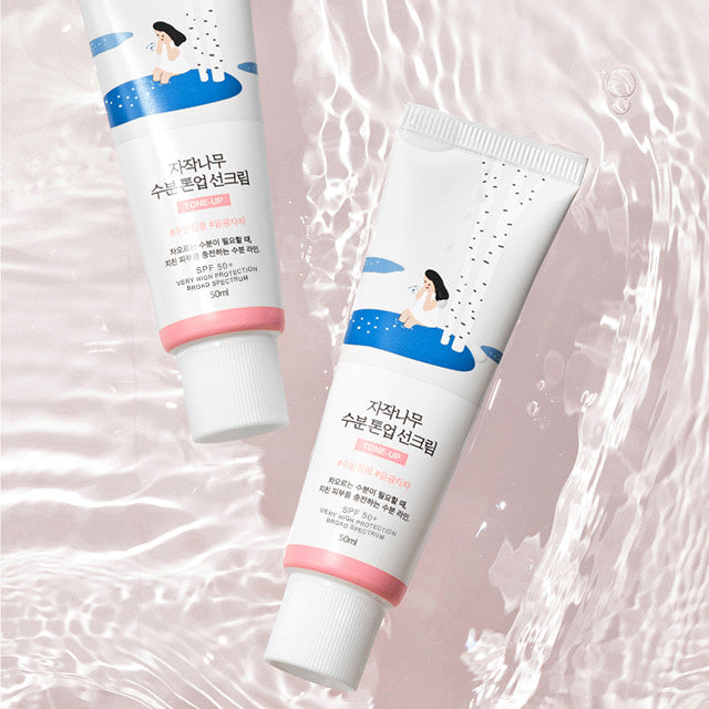 Runde Lab Birch Juice Feuchtigkeits- und Aufhellungssonnenschutz SPF50+ PA++++ in 50 ml, cremige Textur, aufhellende Wirkung