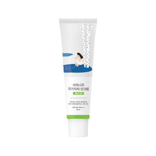 Runde Lab Birch feuchtigkeitsspendende Sonnenschutzcreme SPF50+ PA++++, 50 ml, milder Sonnenschutz für Gesicht und Haut