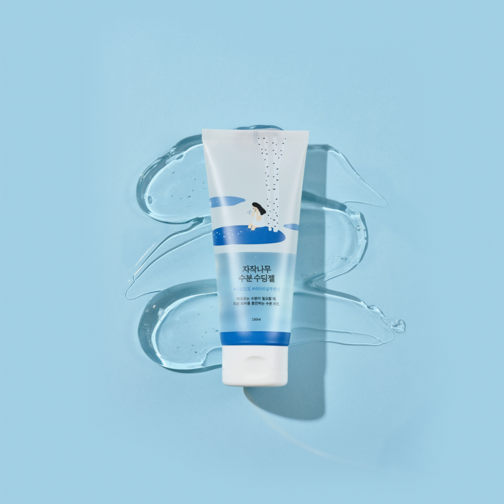Round Lab Birch Feuchtigkeitsgel mit Birkenextrakt, kühlend und beruhigend, 150 ml, für gepflegte und erfrischte Haut.