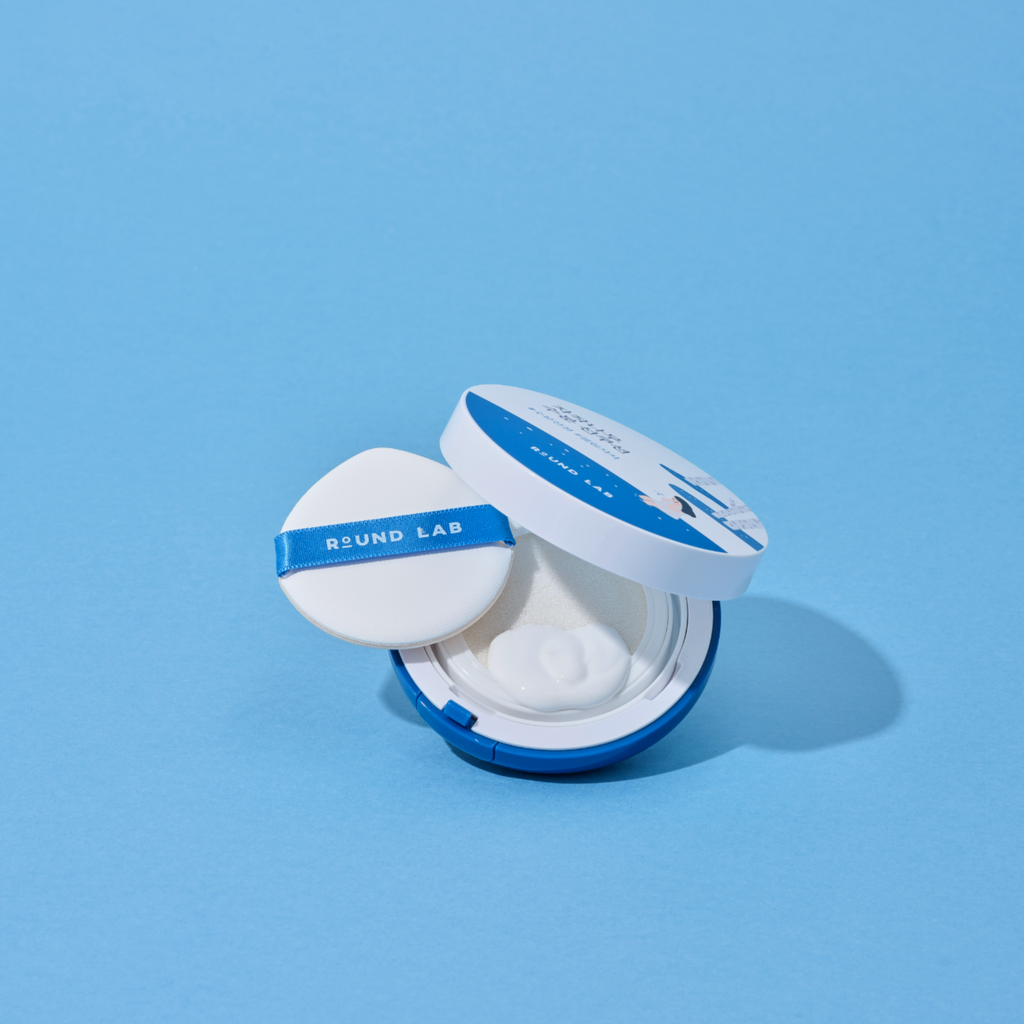 Round Lab Birch Moisturizing Sun Cushion mit SPF50+ PA++++, mineralischer Sonnenschutz in 15 g, kompakter Sonnenschutzpuder