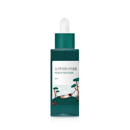 Round Lab Pine Calming Cica Ampoule, 50 ml, mit beruhigender Kiefer-Formel für Akne-Haut, flüssige Pflege in Ampullenform
