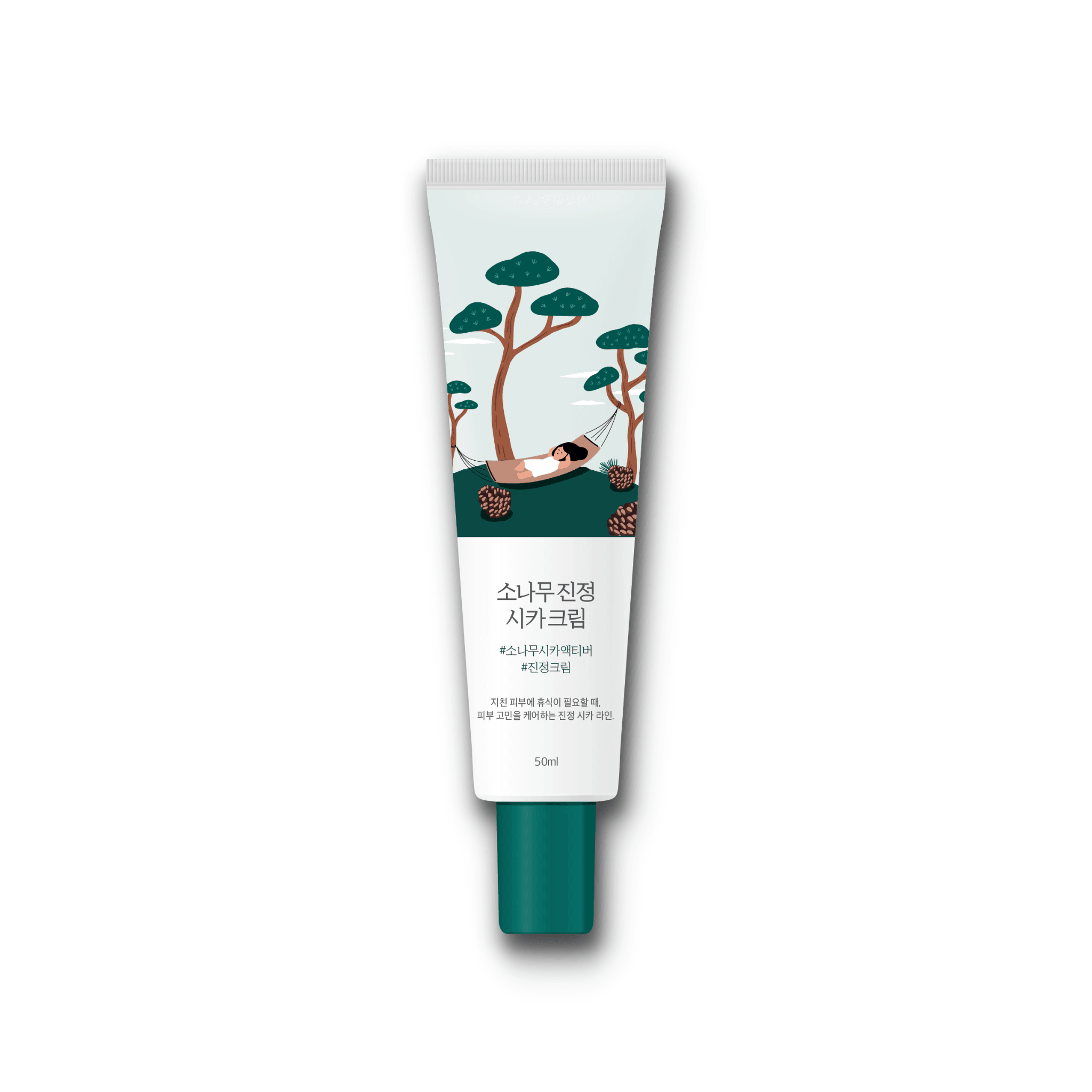Runde Lab Pine Calming Cica Creme, beruhigende Gel-Creme mit Kiefer und Cica, 50 ml, für empfindliche Haut