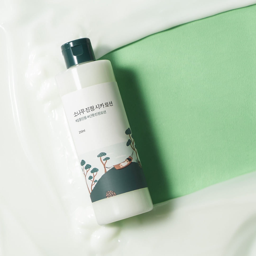 Round Lab Pine Calming Cica Lotion, beruhigende Feuchtigkeitslotion mit Kiefer-Extrakt, 250 ml für gepflegte Haut