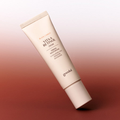 goodal Black Carrot Vita-A Retinol Creme in 50ml, cremige Textur und dunkle Verpackung, für gepflegte Haut