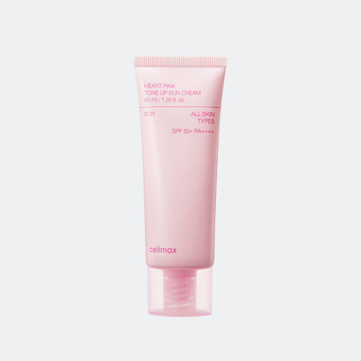 Celimax Heart Pink Tone Up Sonnenschutzcreme SPF50+ PA++++ in 40ml, mit pinkem Ton für einen strahlenden Teint.