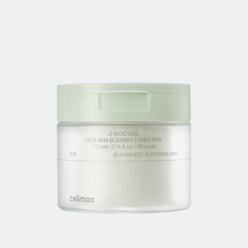 celimax JI WOO GAE Cica BHA Toner Pad, 60 Pads, beruhigendes Hautpflegeprodukt gegen Unreinheiten und Hautreizungen