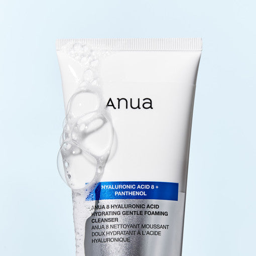 Anua 8 Hyaluronsäure feiner Reinigungsschaum, 150 ml, feuchtigkeitsspendender Schaum für die Hautreinigung