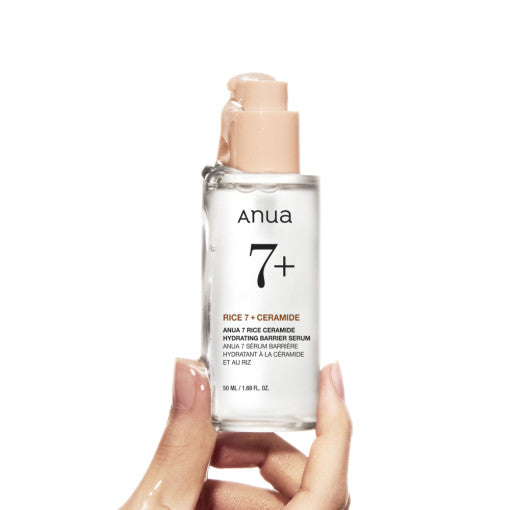 Anua Rice Ceramide 7 Hydrating Barrier Serum in 50 ml Flasche, feuchtigkeitsserum für starke Hautbarriere, Nahaufnahme