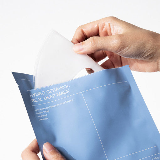 Biodance Hydro Cera-Nol Gesichtsmasken, beruhigende Cera-Nol Tuchmasken, 4 Stück, für gepflegte Haut