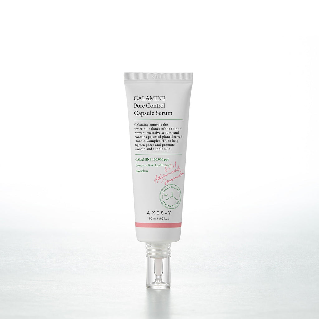 AXIS-Y Calamine Pore Control Serum in einer weißen Flasche, mit Applikator, für porenverfeinernde Hautpflege, 50 ml.