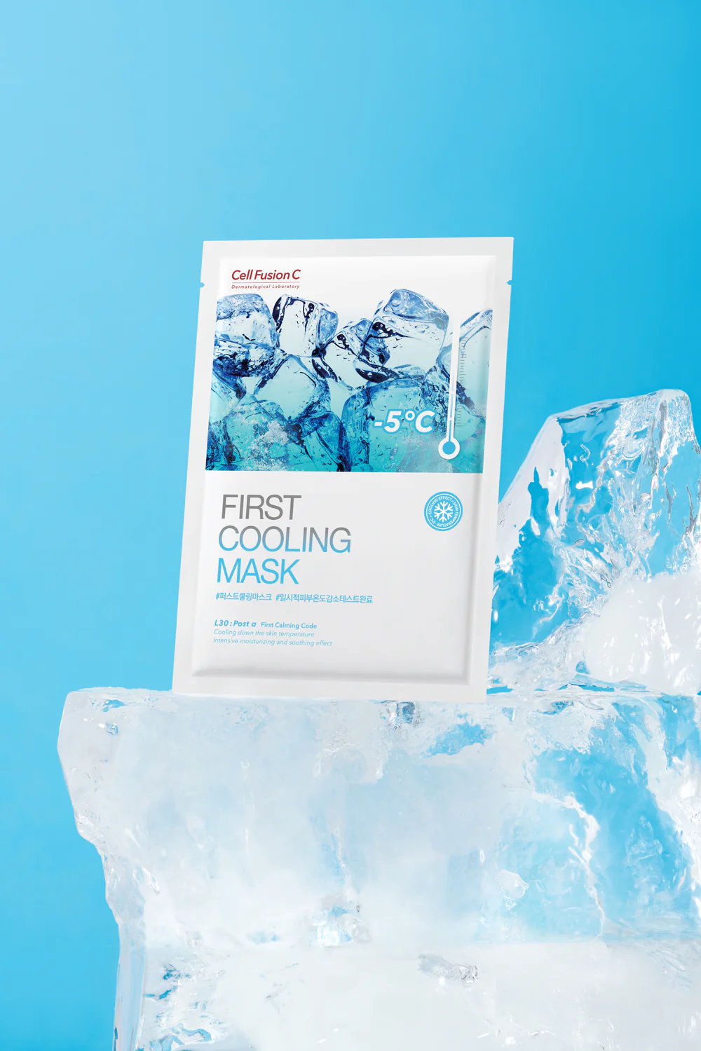Cell Fusion C Post Alpha First Cooling Maske, 5 Stück, erfrischende Gesichtsmasken für sofortige Kühlung und Hautpflege.