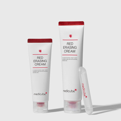 medicube Red Erasing Cream aufhellende Creme gegen Pigmentflecken, 50 ml, für klare Haut, sichtbare Textur und Verpackung