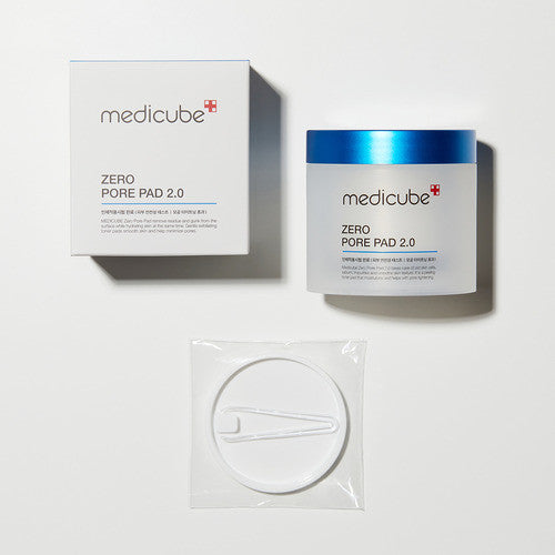 medicube Zero Pore Pad 2.0 Porenreinigende Toner-Pads für klare Haut, 70 Stück, Nahaufnahme der Produktverpackung