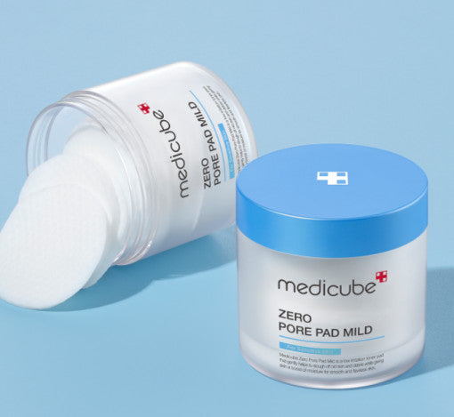 Medicube Zero Pore Pads Mild, sanfte Porenreinigungs-Pads mit PHA für empfindliche Haut, 70 Stück, klare Pads.