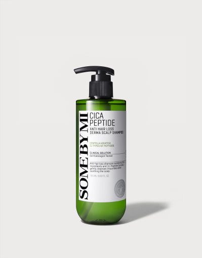 SOME BY MI Cica Peptide Anti-Haarausfall Shampoo, 285 ml, zeigt die Flasche mit Shampoo für dünner werdendes Haar und scalp Pflege