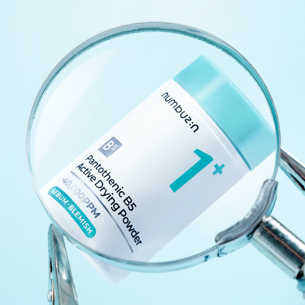 Numbuzin No.1 Pantothenic B5 Active Trocknungspuder gegen Akne, 7 g, feines Puder in Dose, hochkonzentrierte Pantothensäure.