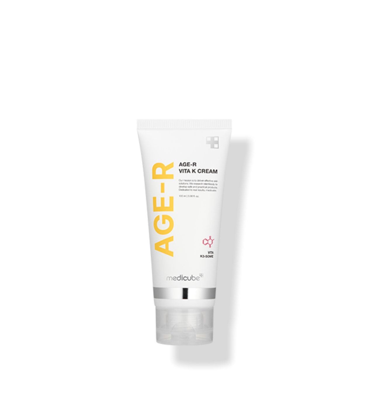medicube AGE-R Vita K Creme in 100 ml, multifunktionale Vitamin K Pflegecreme, weiße Verpackung mit Tuben-Design