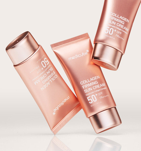 medicube Collagen Firming Sonnencreme mit Kollagen, 50 ml, bietet Schutz, Straffung und einen Glow-Effekt auf der Haut