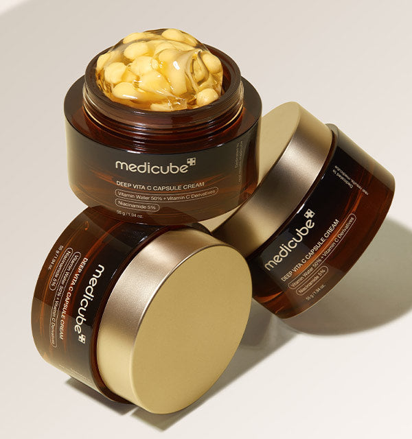 medicube Deep Vita C Kapsel-Creme mit Sanddorn, aufhellende Vitamin C Gesichtspflege, 55 g, Creme in Tiegel