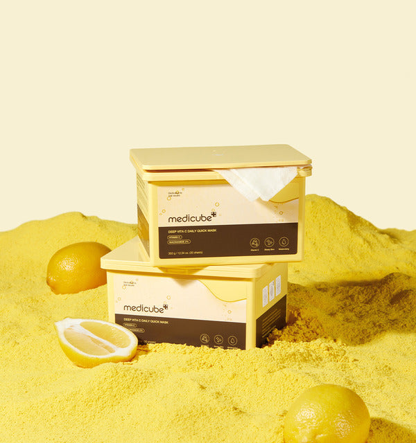 medicube Deep Vita C Daily Quick Mask, aufhellende Vitamin C Tuchmaske, 30 Stück, für strahlende Haut