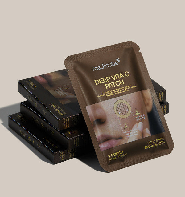 medicube Deep Vita C Patch, aufhellende Vitamin C Microdart-Patches, 6 Stück, hautpflege, befeuchtend, für einen strahlenden Teint